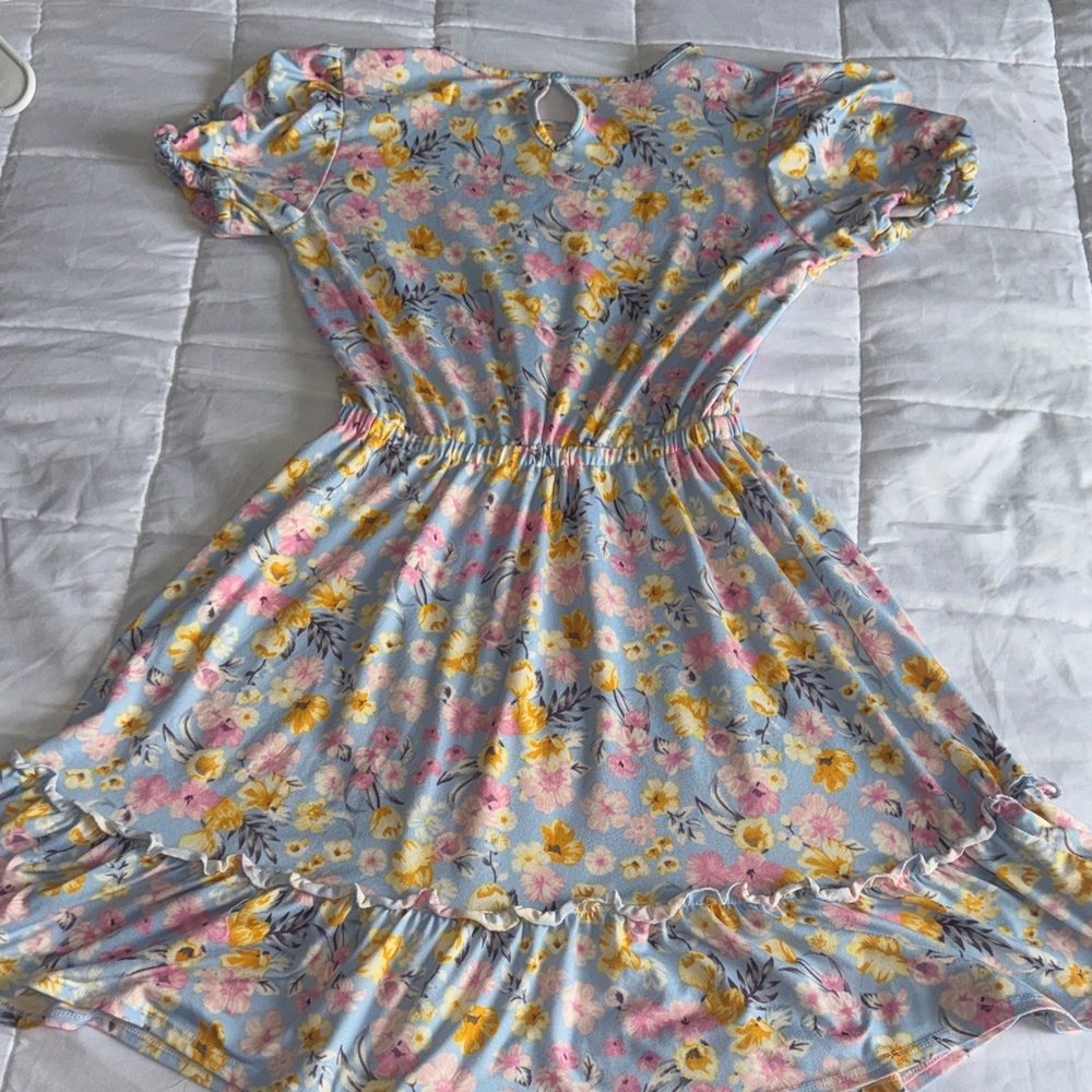 BCBGirls Kids Floral Dress - Soft Blue and Yellow - Picture 3 of 7